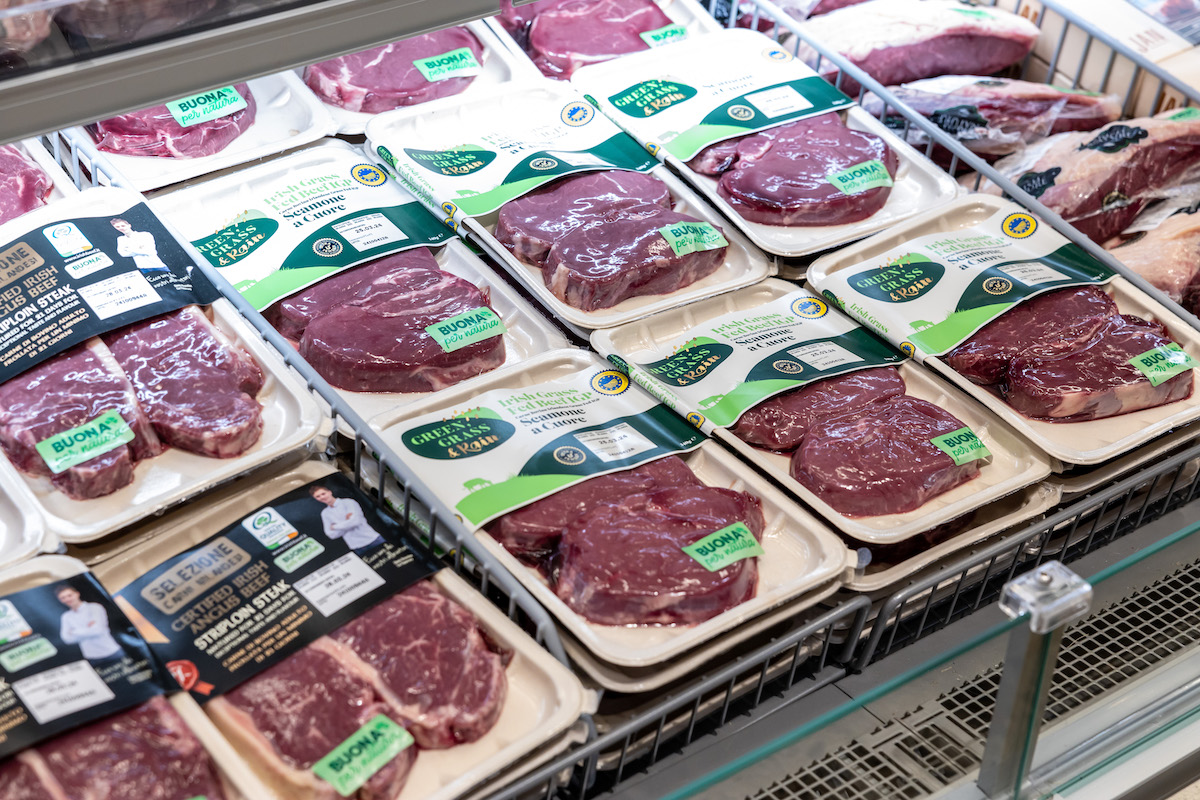 Irish Grass fed Beef IGP on sale in Esselunga